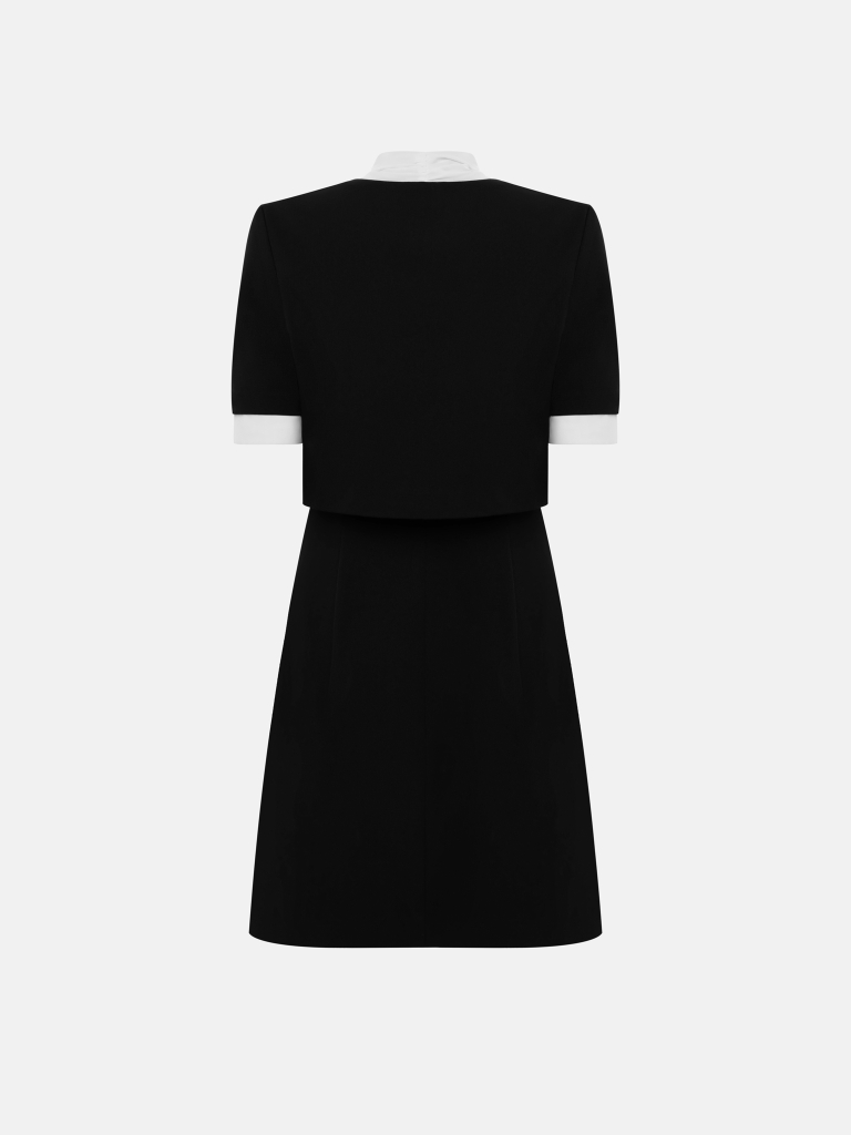 Mini dress with contrasting bow at the collar :: LICHI - Online fashion  store