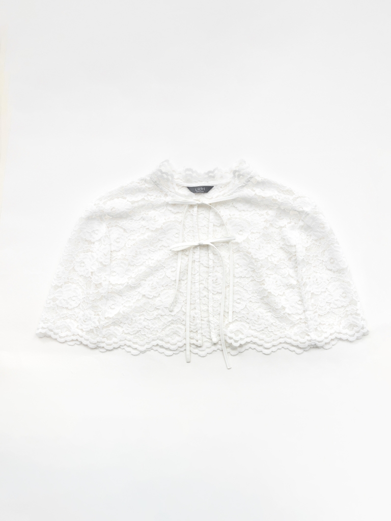 Guipure cape with ties