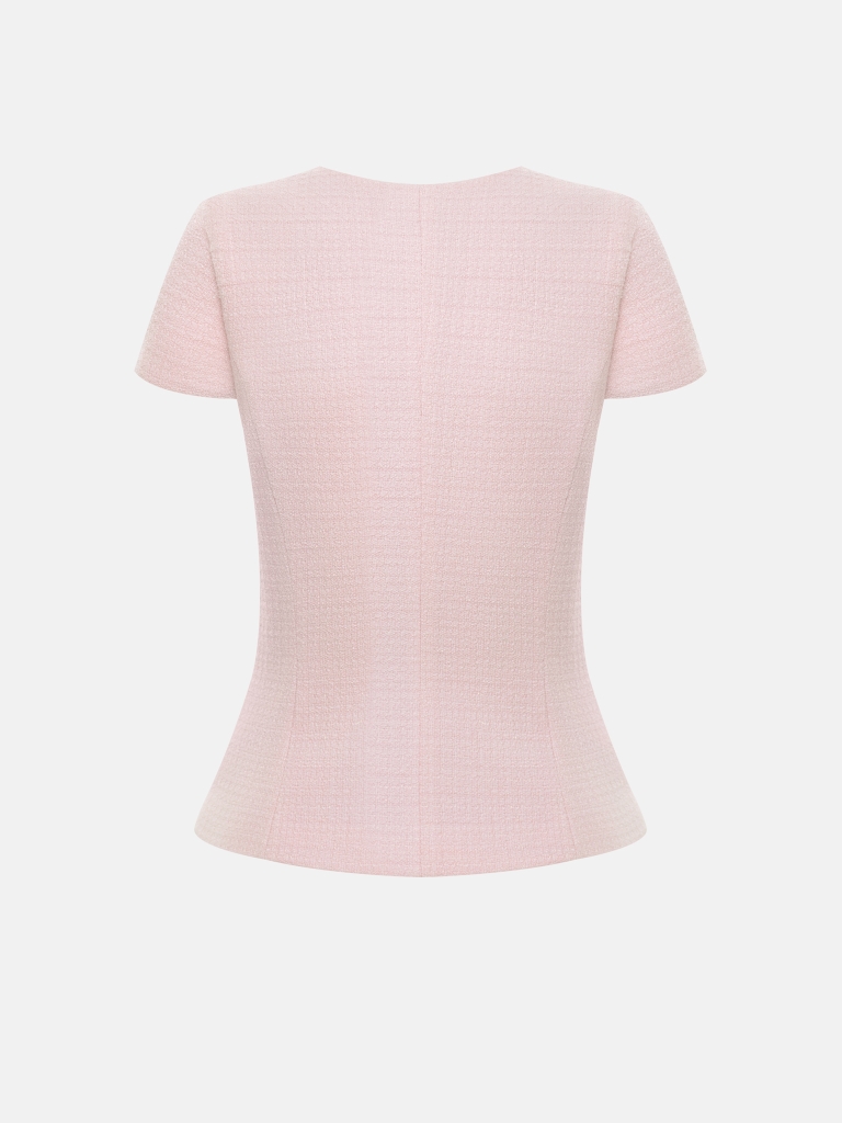 Tweed jacket with a square neckline
