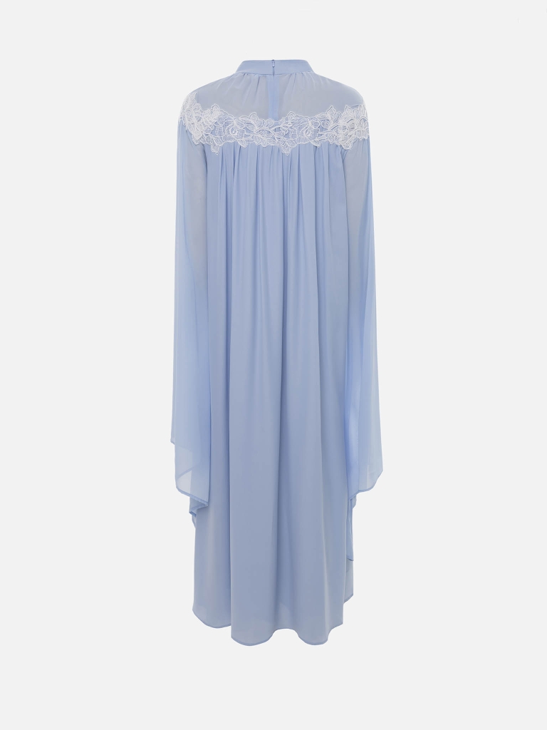 Lightweight maxi dress with ruffled bodice