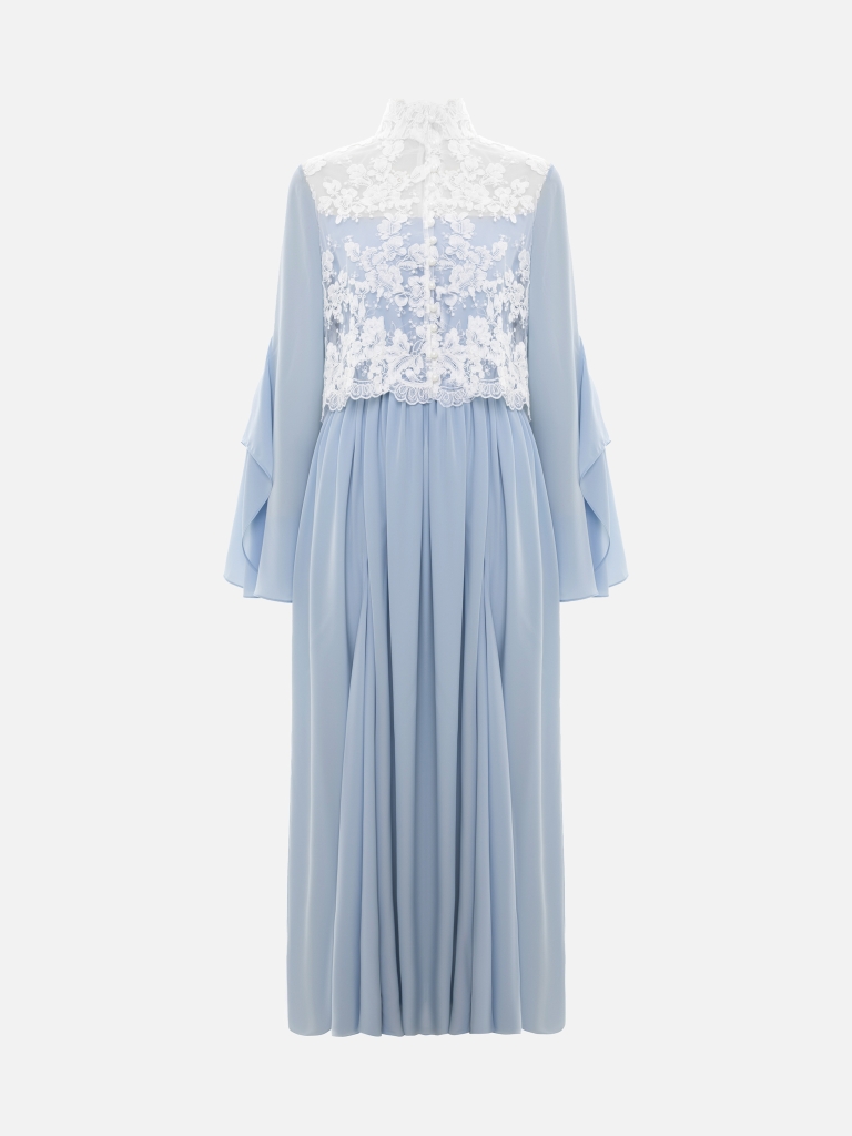 Lightweight maxi dress with lace bodice