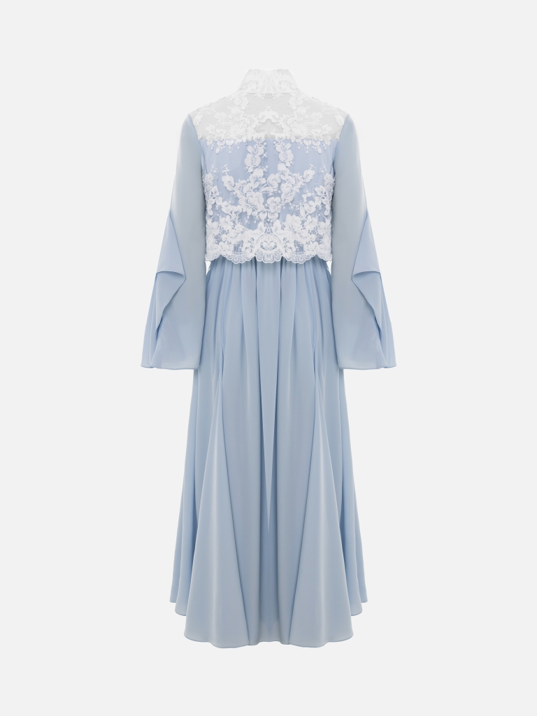 Lightweight maxi dress with lace bodice