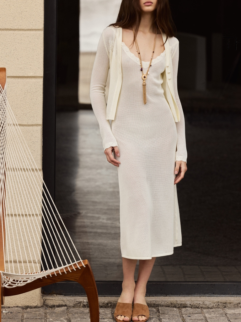 Midi dress in knitted jersey