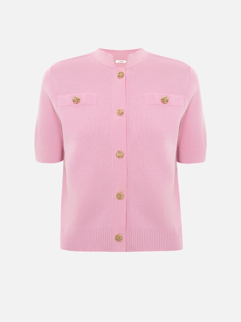 Short-sleeved knitted cardigan