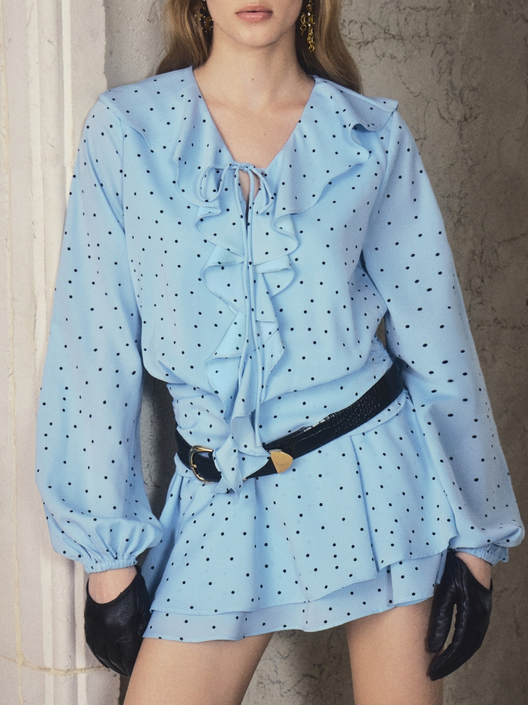 Leichtes Minikleid mit Polka-Dots