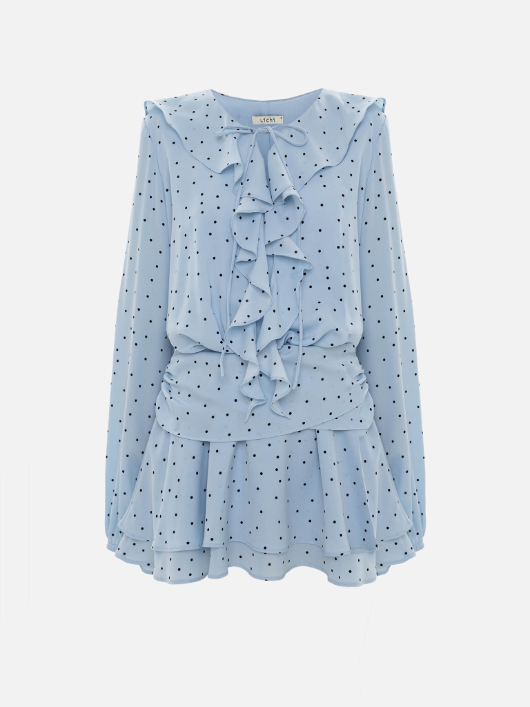 Leichtes Minikleid mit Polka-Dots