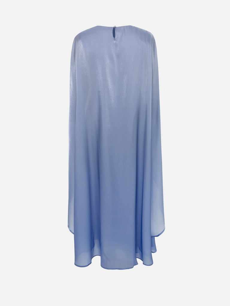 Shimmering maxi dress with cape and metallic detailing