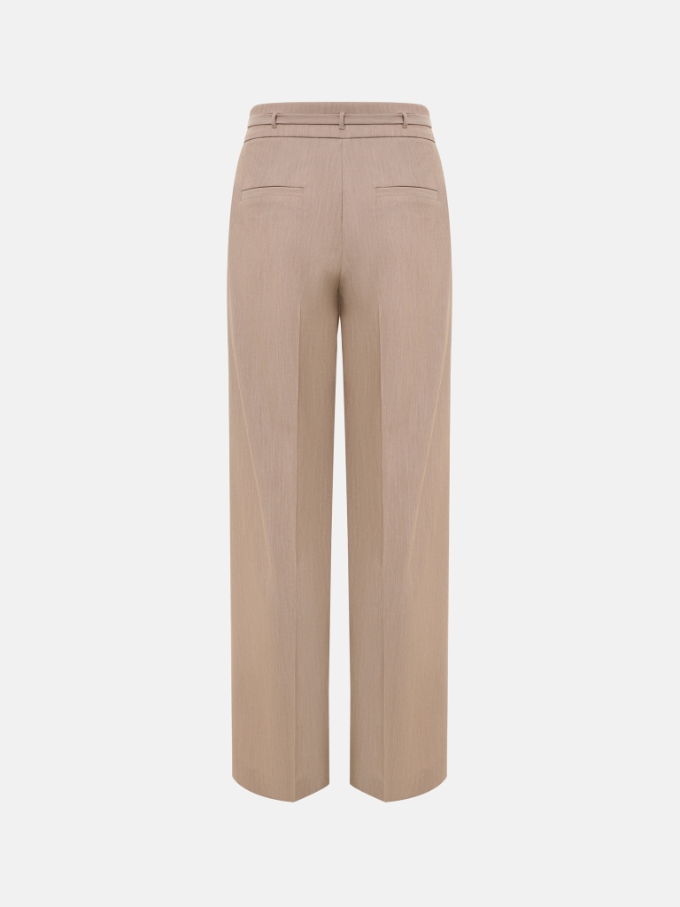 Loose pants with ties at the waist