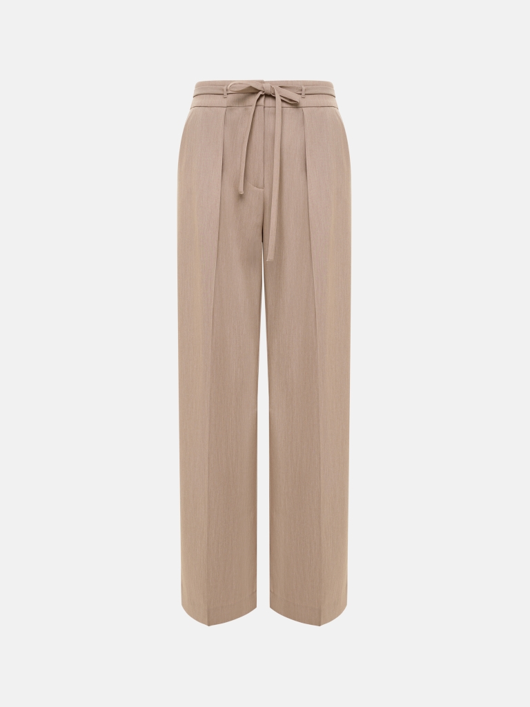 Loose pants with ties at the waist