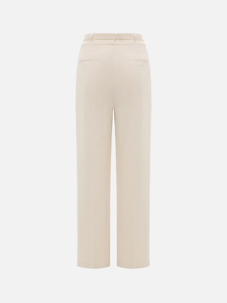 Loose pants with ties at the waist
