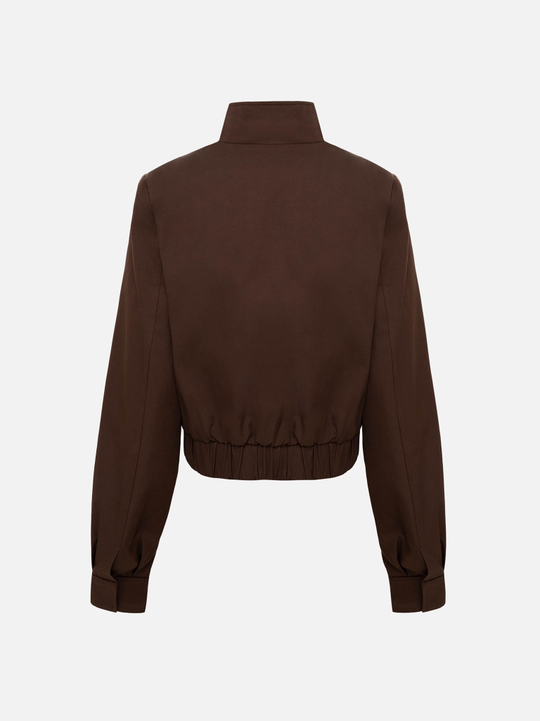 Cropped jacket with high collar