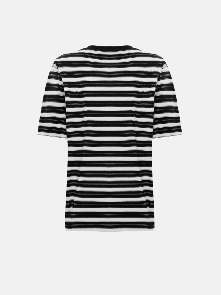 Loose striped T-shirt with lettering