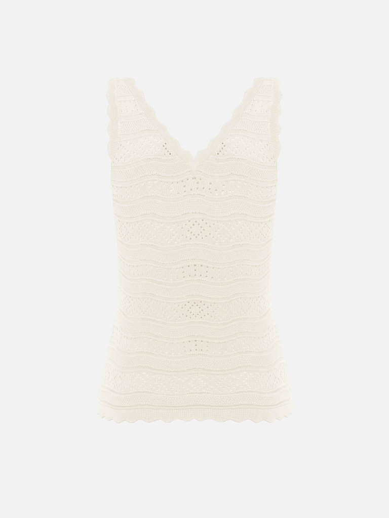 Fitted openwork knitted top