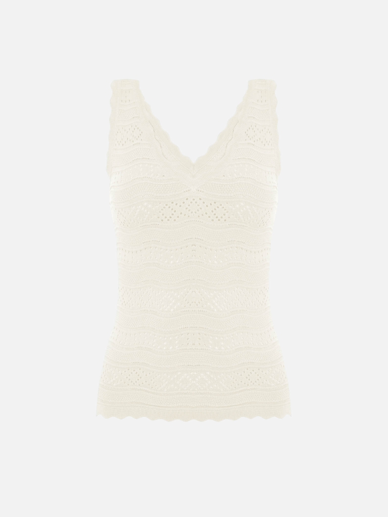 Fitted openwork knitted top