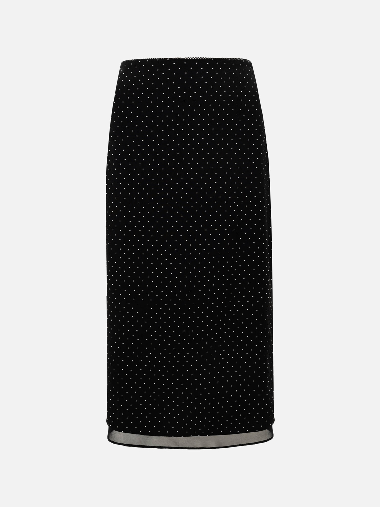 Юбка миди в мелкий горошек