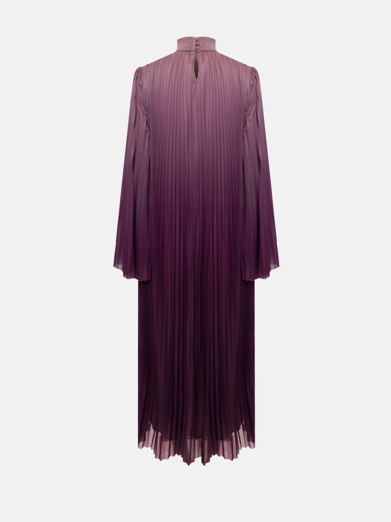 Pleated maxi dress with a gradient
