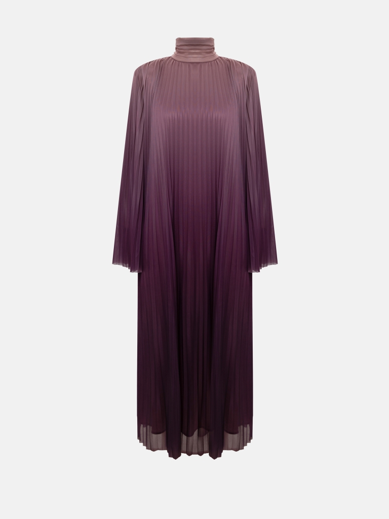 Pleated maxi dress with a gradient