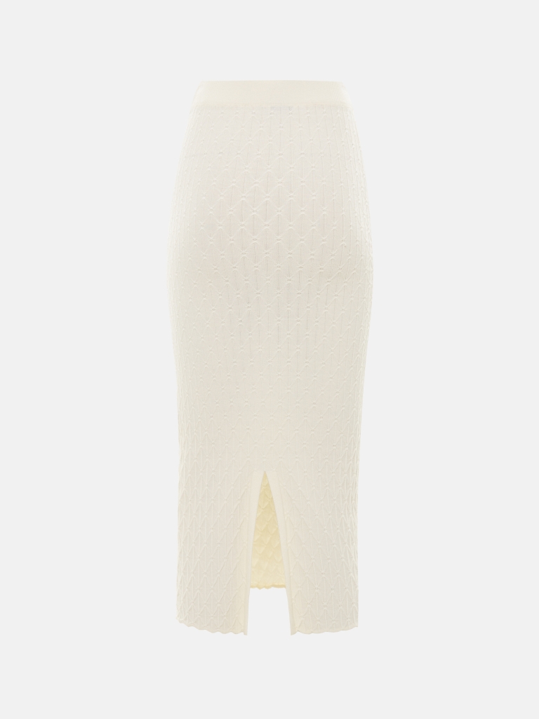 Прямая юбка миди из фактурного трикотажа