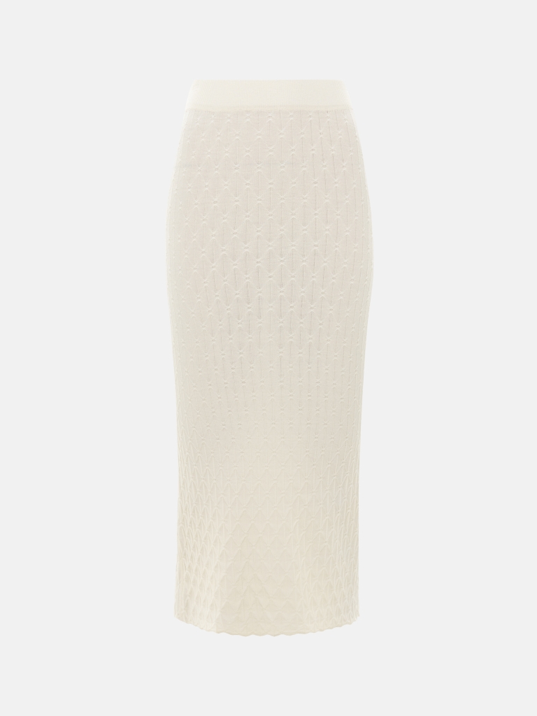 Прямая юбка миди из фактурного трикотажа