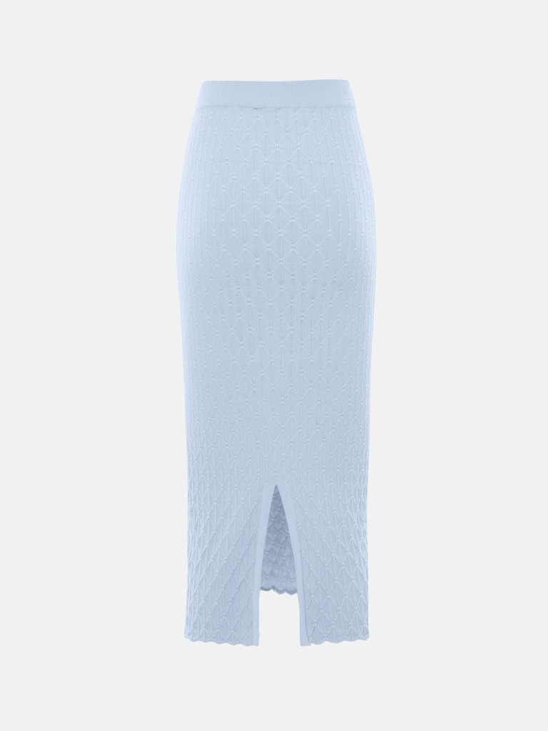 Прямая юбка миди из фактурного трикотажа