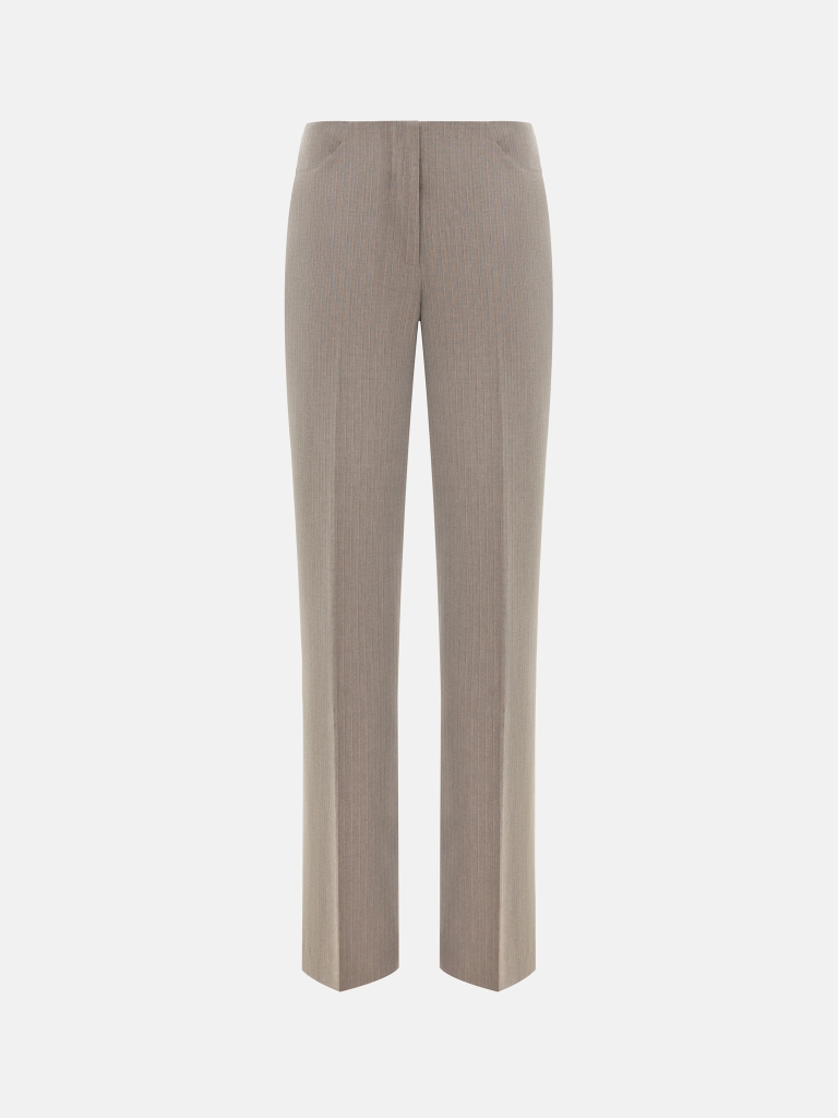 Loose-fitting striped trousers in textured fabric