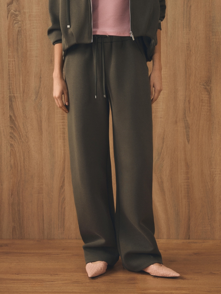 Loose-fit French terry trousers