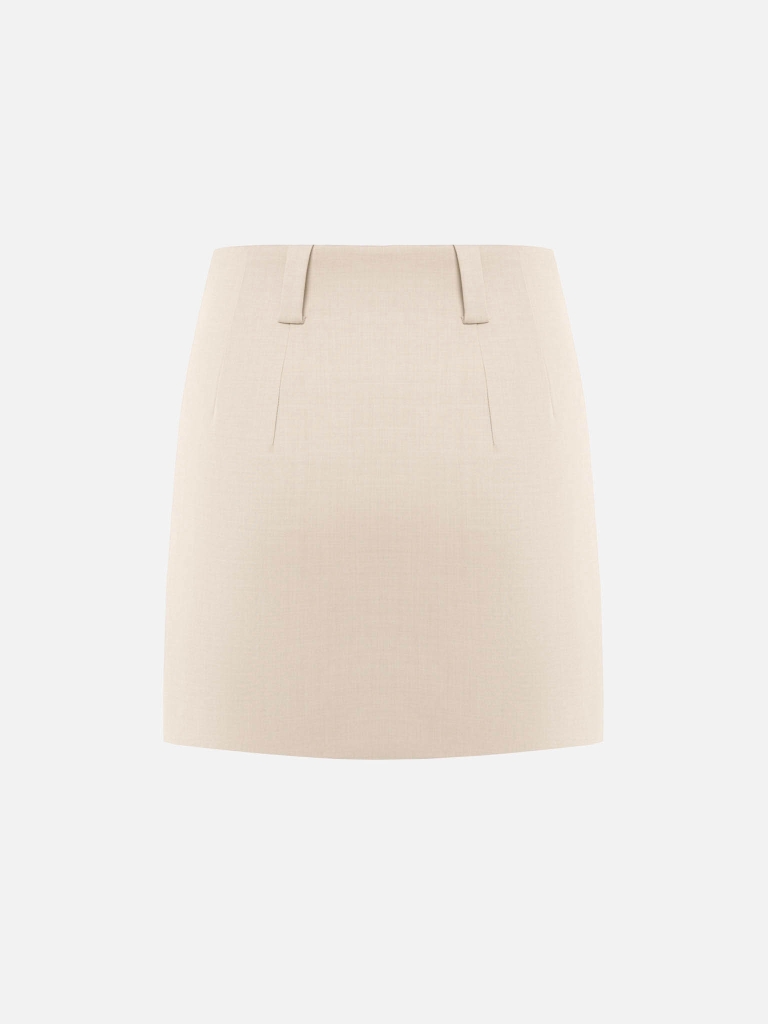 Straight-cut mini skirt with belt loops