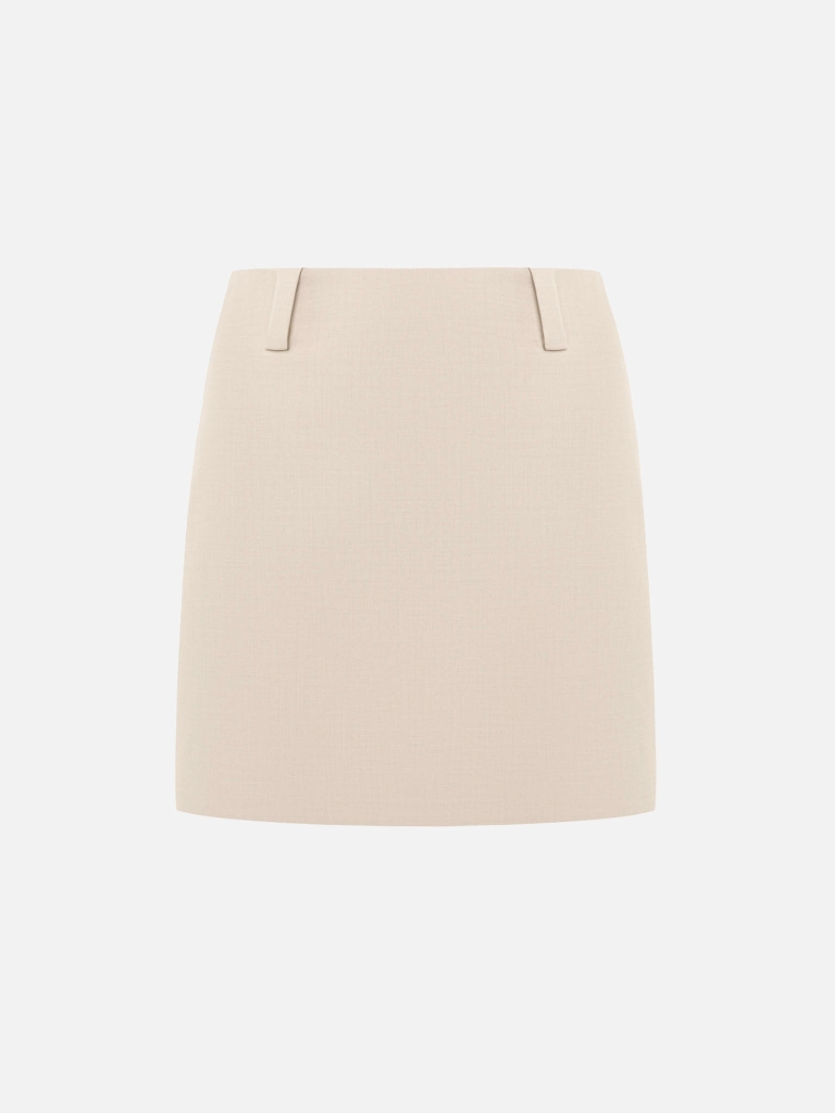 Straight-cut mini skirt with belt loops