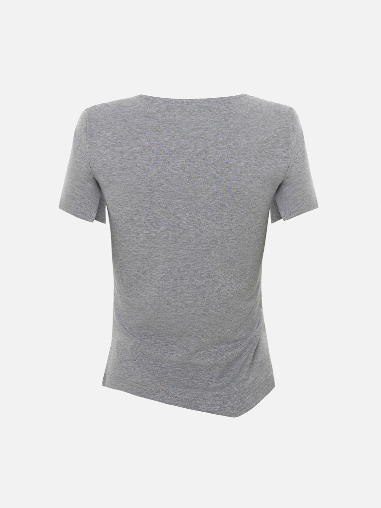Kurzärmeliges T-Shirt mit asymmetrischem Saum
