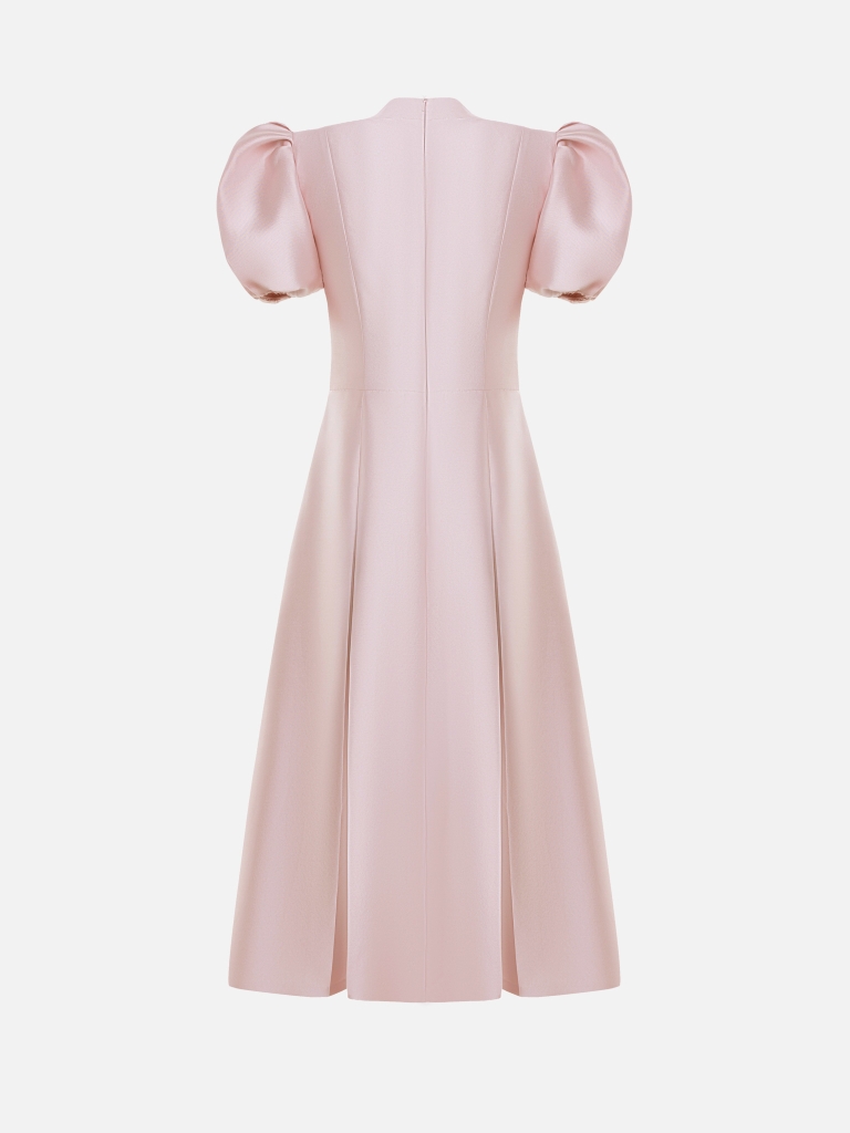 Sukienka o długości midi z rękawami typu lampion i bufiastą spódnicą