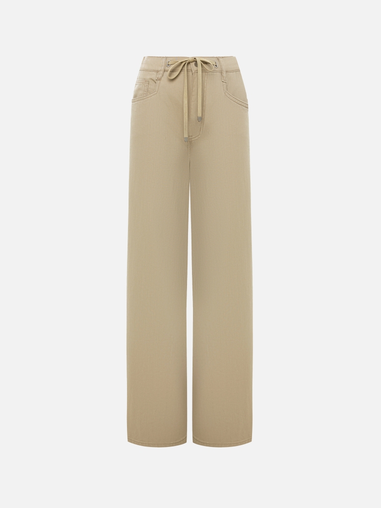 Pantalon ample avec liens à la taille