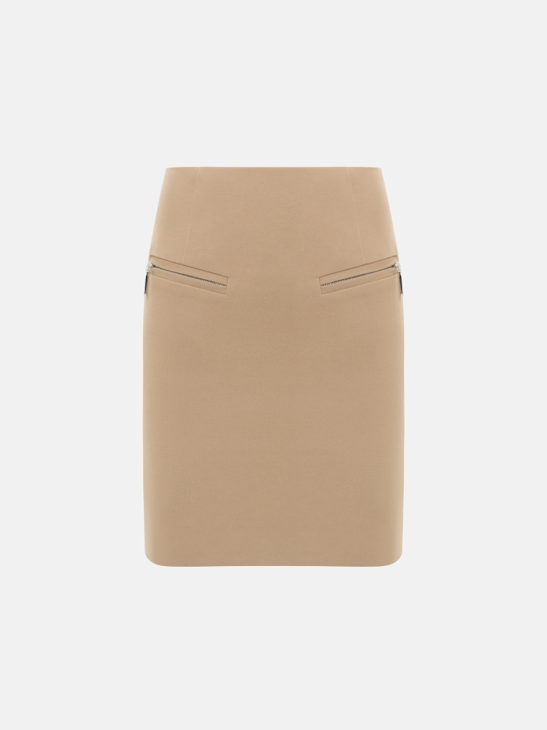 Юбка мини из хлопка с металлическими молниями