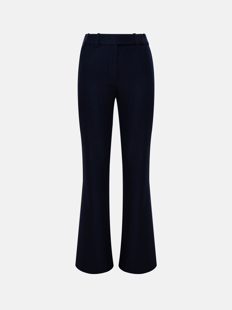 Flared high-waisted trousers