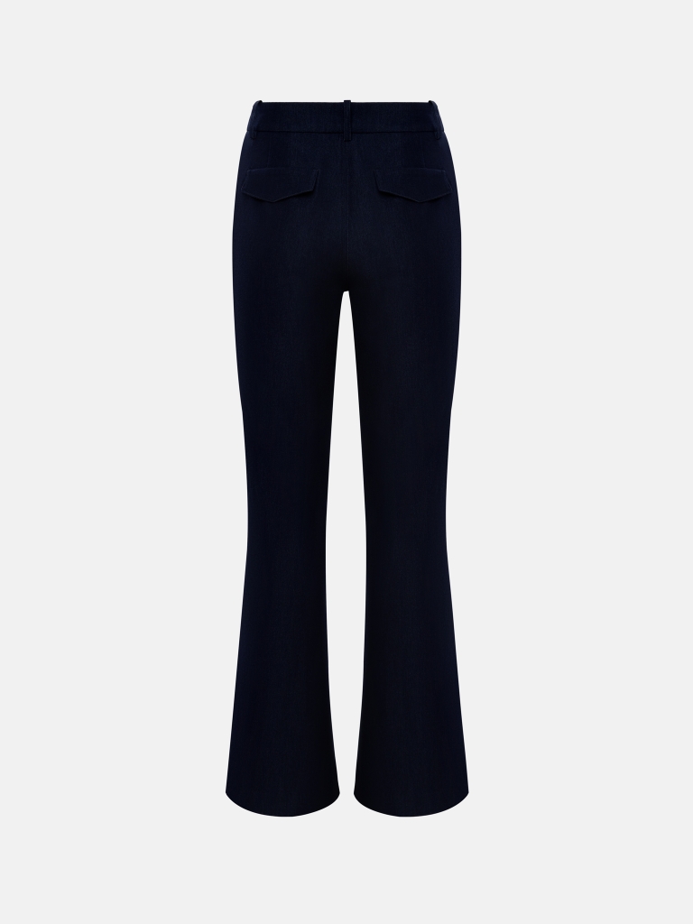 Flared high-waisted trousers