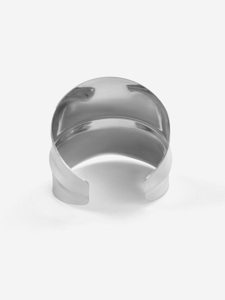 Wide curved metal bracelet