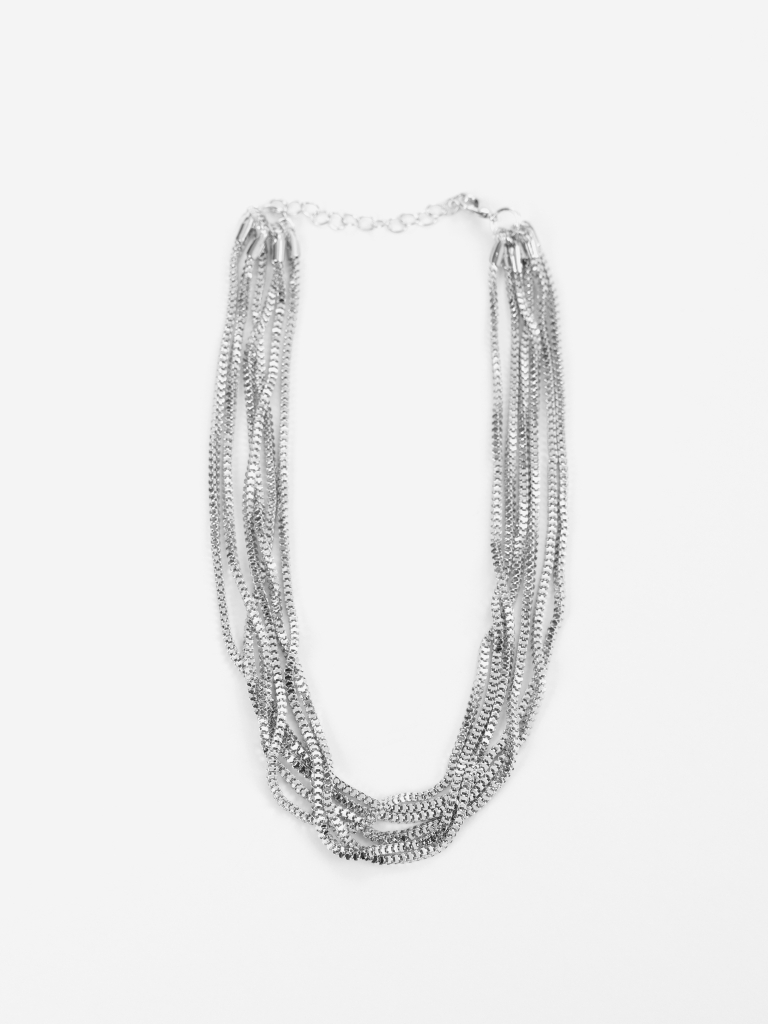 Multi-layered silvertone chain
