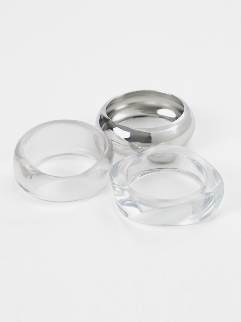 Set of three plastic bracelets