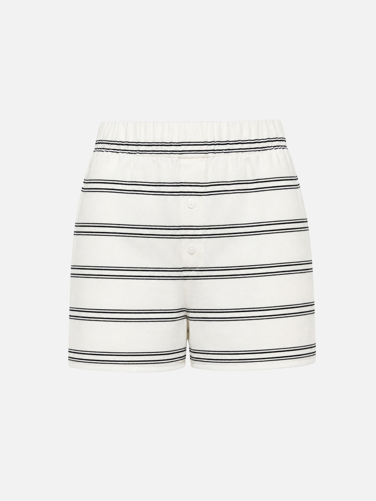 Cotton mini shorts with contrasting stripes