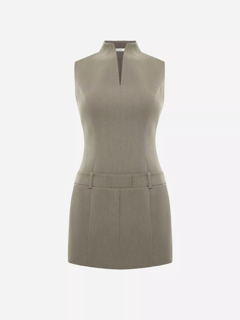 Straight-cut viscose mini dress