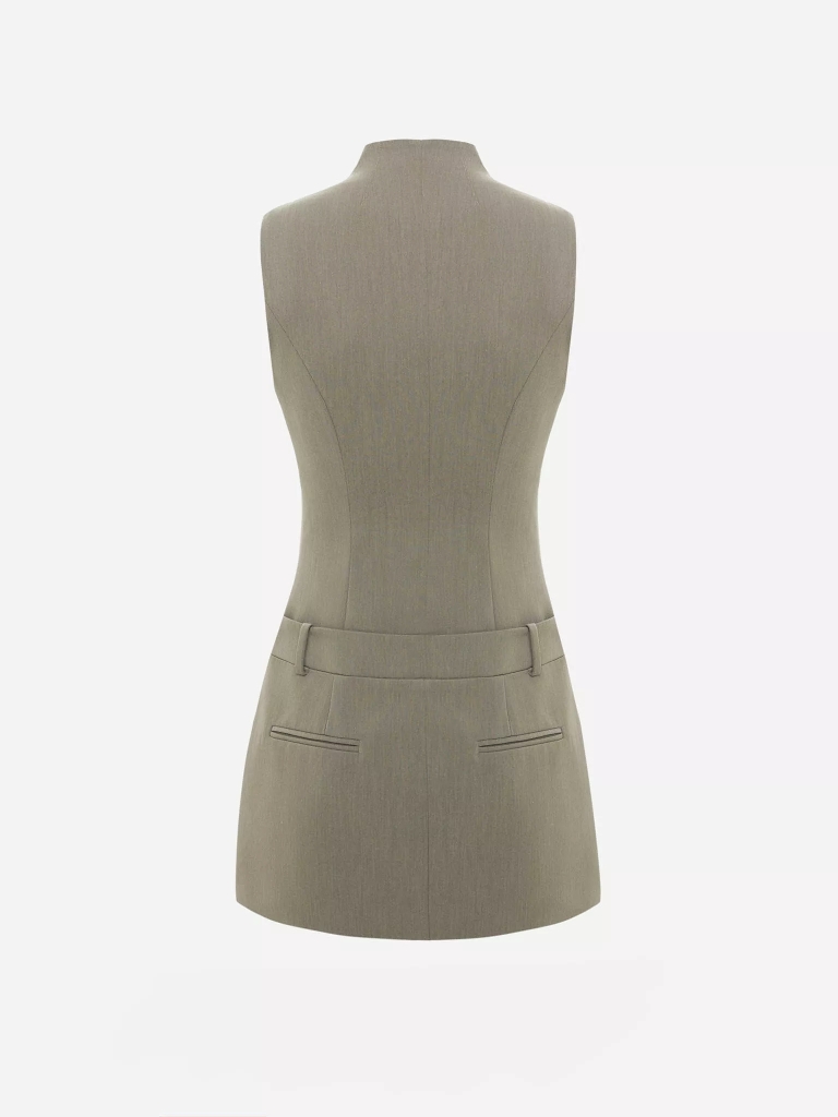 Straight-cut viscose mini dress
