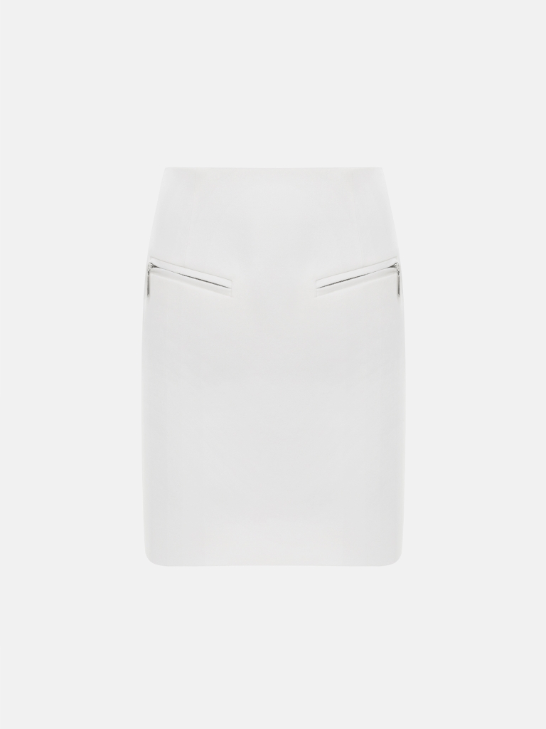 Юбка мини из хлопка с металлическими молниями