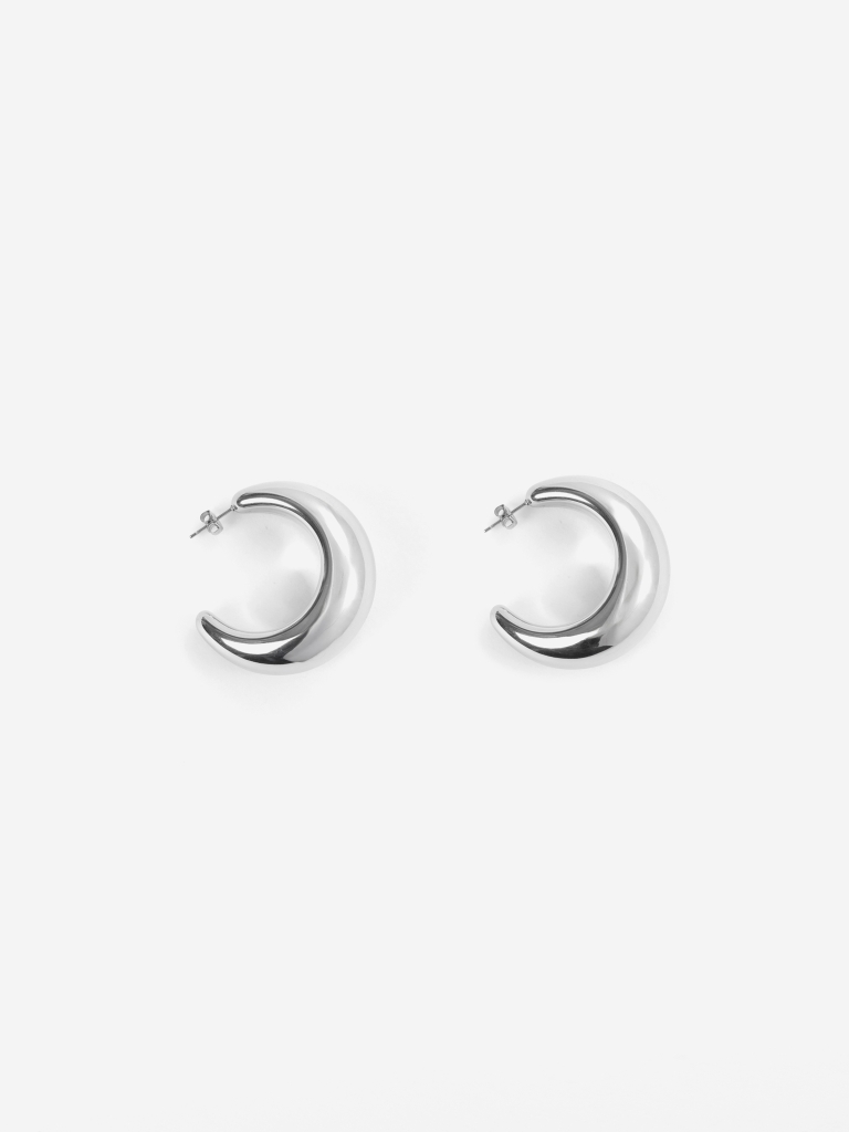 Puffed half-hoop earrings