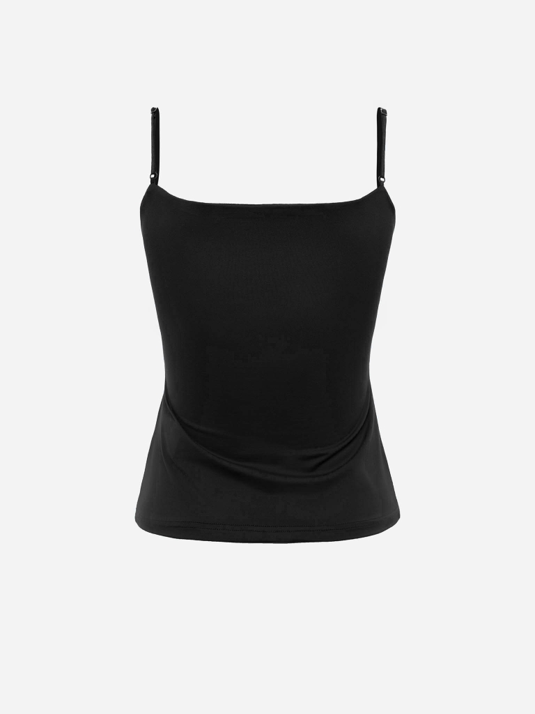 Fitted strappy top in stretchy fabric