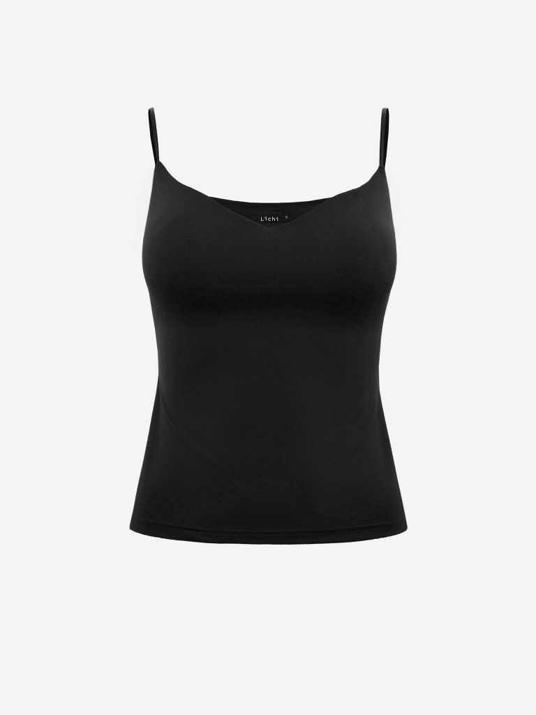 Fitted strappy top in stretchy fabric