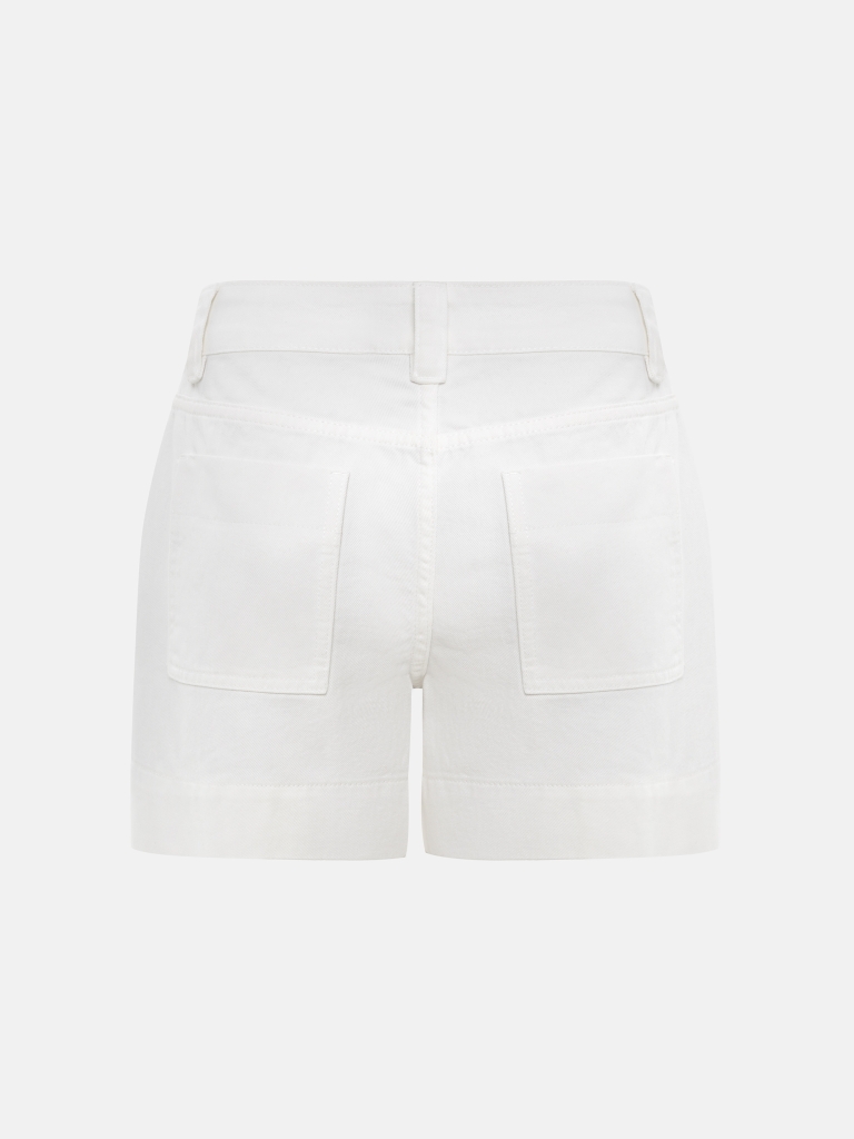 Denim mini shorts with stitching 