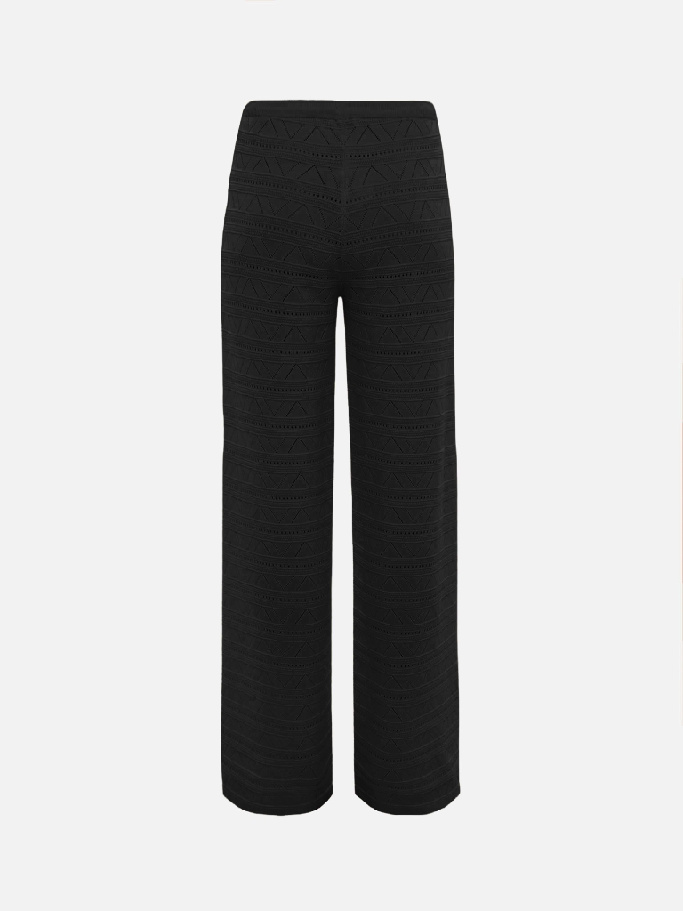 Knitted trousers with geometric pattern
