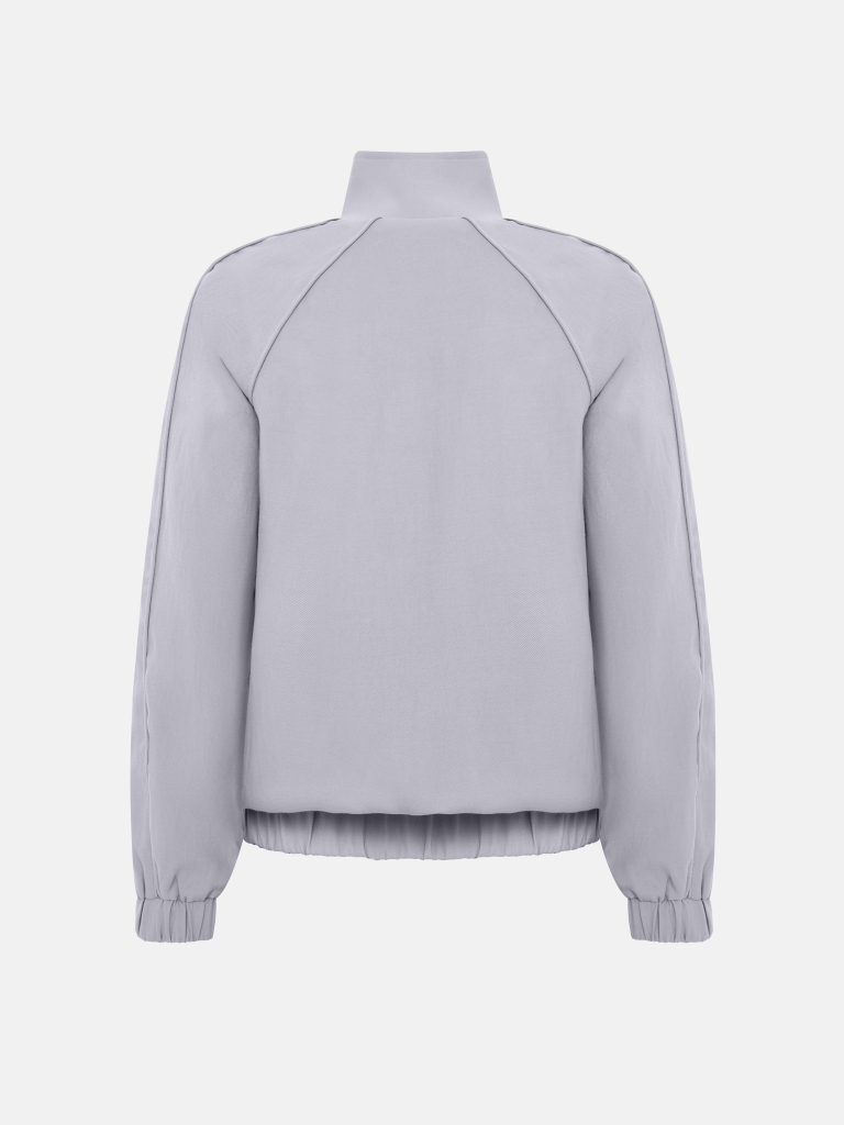 Loose-fitting sports jacket with metal zip