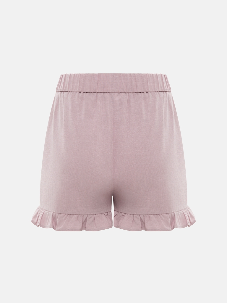 Mini-Shorts mit Rüschen an den Säumen
