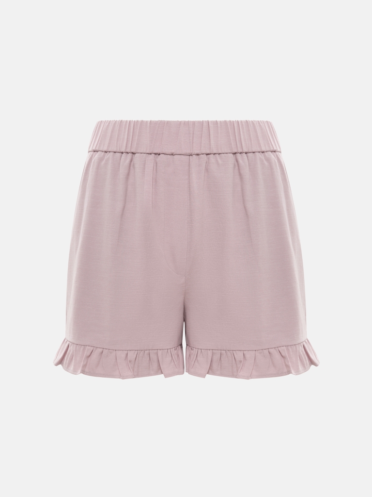 Mini-Shorts mit Rüschen an den Säumen