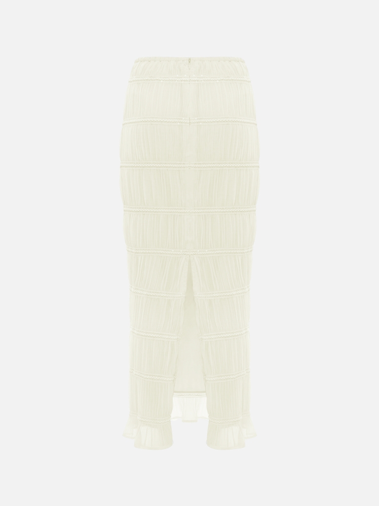 Maxi skirt in crinkled fabric
